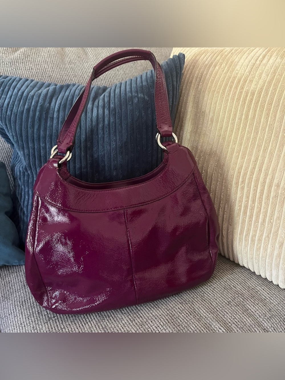 NWOT Coach soho fuchsia, plum pattern, leather shoulder bag F19705 - Picture 5 of 14